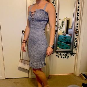 Tight mermaid style blue dress